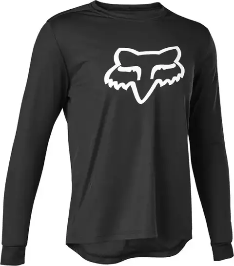 JERSEY FOX YTH DEFEND LS RACE NEGRO KIDS