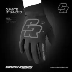 GUANTES MX DEDO LARGO NEGRO LOGRO GRIS