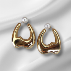 Brinco Dourado com Pérola 3,5 cm - comprar online