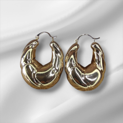 Brinco Argola Detalhado Dourado 4,5 cm - comprar online