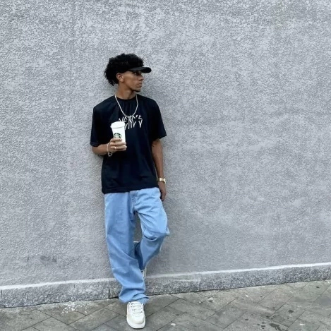 Calça Reta Jeans Balão Big c/ Regulador