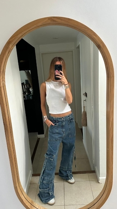 Jean cargo denim