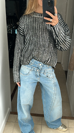 Sweater Plateado Negro - Ropaje