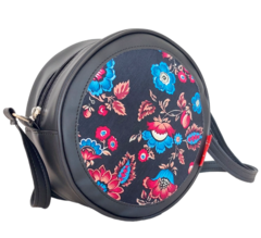 Bandolera Bugui Peonias Negra - comprar online