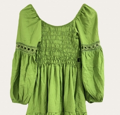 Imagem do Vestido manga longa bufante e renda