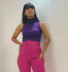 REGATA EM TRICÔ COM GOLA ALTA - comprar online