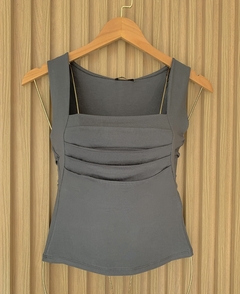 Blusa decote drapeado alças largas - loja online