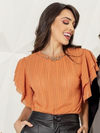 Blusa em crochê maquinetado com pedraria
