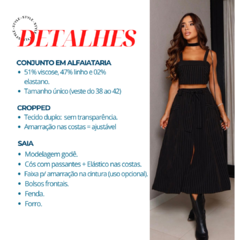 Imagem do CONJUNTO SAIA MIDI E CROPPED RISCA DE GIZ