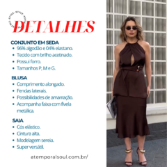 CONJUNTO BATA E SAIA MIDI EM SEDA