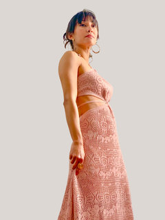 Vestido longo recortes estratégicos em tricot - comprar online