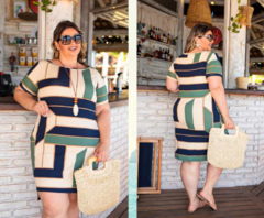 Vestido mullet mangas curtas estampado em malha - comprar online