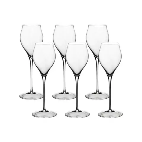 6 TACAS DE CRISTAL P/ CHAMPAGNE NOUVEAU 260ML STRAUSS