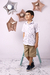 CAMISA M.CURTA INFANTIL BRANCA STAMPA BARCO 4/6/8