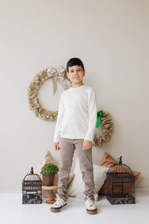 CAMISA LONGA MALHA TRICÔ NATURAL 1/2/3 - comprar online