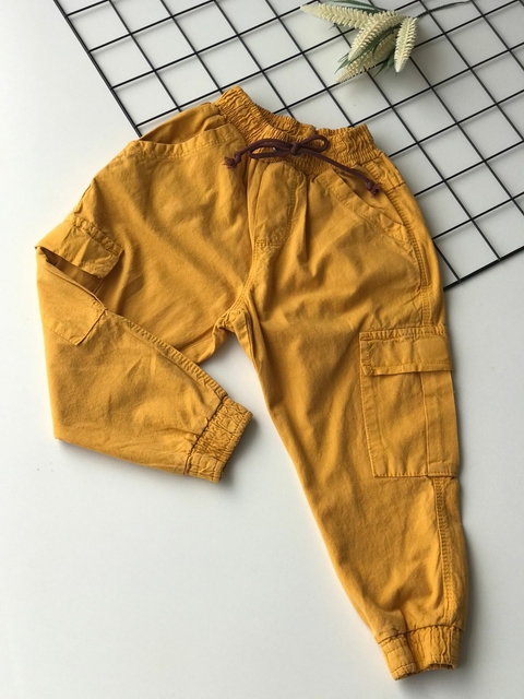 CALÇA INF. CARGO JOGGER MOSTARDA 1/2/3