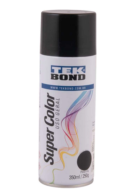 Tinta SPRAY Preto Brilhante 350ML TekBond