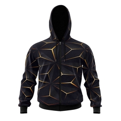 BUZO /CAMPERA CAPUCHA ARTE 3D GEOMETRICO CC-0460