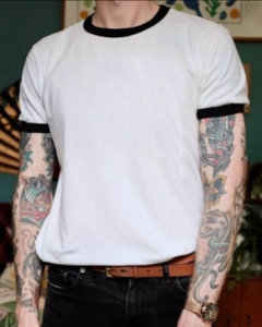 Camiseta Ringer Tee BASIC - Gola Preta - comprar online
