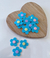 Flor acrílico azul 3cm 4 unidades
