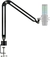 Pedestal Braço Articulado p/ Microfone HyperX, Blue Yeti Nano, MV7, AT 2020, C1, MV7, SM7B, Podmic - 35 x 35 cm