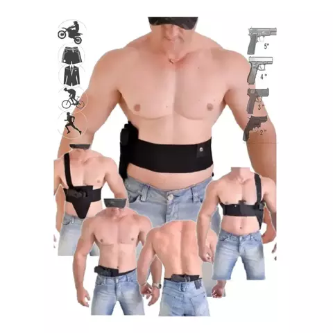 Coldre abdominal Elástico Axilar De Peito Com Porta Carregador