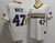 Jersey NCAA LSU TIGERS LOUISIANA BASEBALL Masculina #47 WHITE