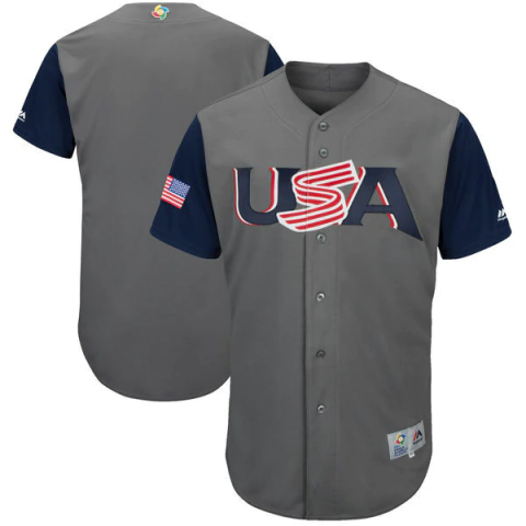 Jersey Beisebol ESTADOS UNIDOS Cinza