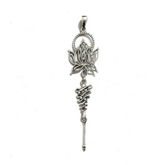 Pingente de Prata Unalome Flor de Lotus D007