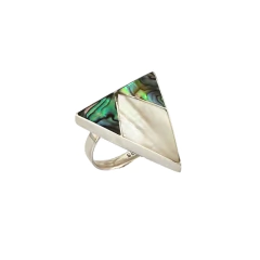 Anel Tailandes Geometrico Abalone e Madre CP1211 - comprar online