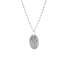 Pingente Oval Mãe Teu Abraço é meu Lar Prata 925 - comprar online