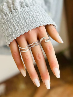 Anel Ondas Boêmias Prata 925 ajustavel na internet