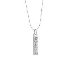 Pingente Plaquinha Rosa Mãe Prata 925 - comprar online