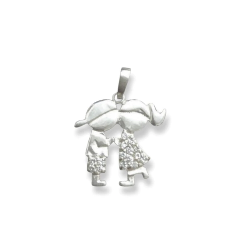 Pingente de Prata Casal Namorados