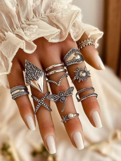 Anel Prata 925 Tribal Cravejado Mini Esferas na internet