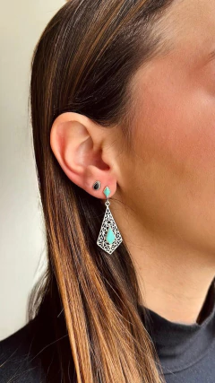 Brinco Tailandês Arabesco Oriental Turquesa na internet