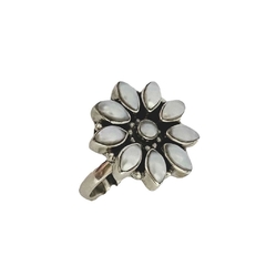 Anel de Bali Perola Barroca Flor 9P CP15