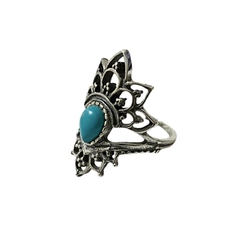 Anel Gypsy Turquesa Sintetica Flora D007 - comprar online