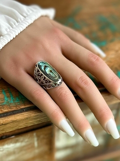 Anel Indiano Abalone Folhas - comprar online