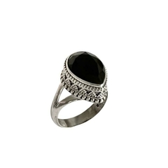 Anel Indiano Gota Caixa Alta Onix - comprar online