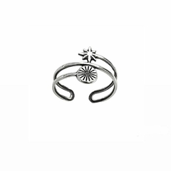 Anel Star Ajustavel Prata 925 J28