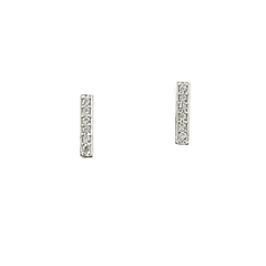 Brinco de Prata Palito + Zircônias
