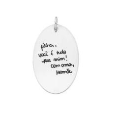 Pingente Oval Nome Letra Personalizado em Prata 925 - loja online