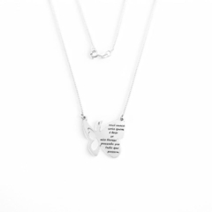 Gargantilha de Prata Borboleta - Frase - comprar online