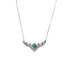 Gargantilha de Prata Gypsy Turquesa