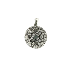 Pingente de Prata Mandala Calcedonia NT68
