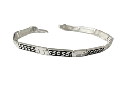 Pulseira Masculina de Prata Asteca