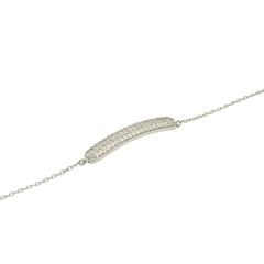 Pulseira de Prata Placa Zirconias