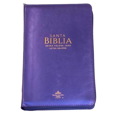 Biblia Zipper Letra Grande - Abba Violeta Perlado (RVR 1960) - comprar online