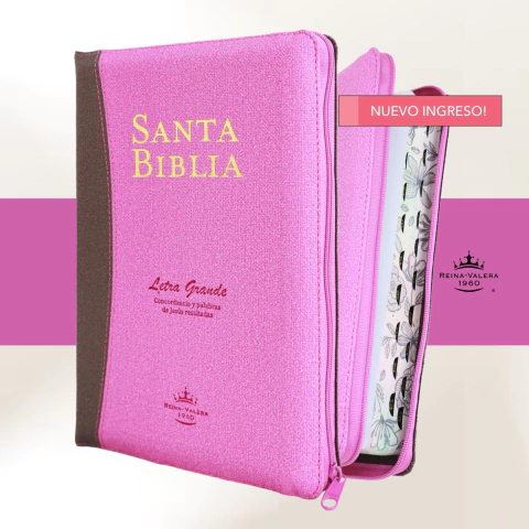 Biblia Zip Fucsia c/ Cierre - Letra Grande (RVR 1960) - comprar online